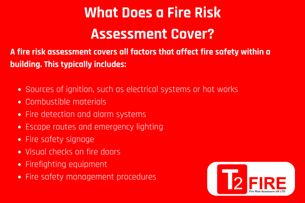 Infographic for what does a fire risk assessment cover